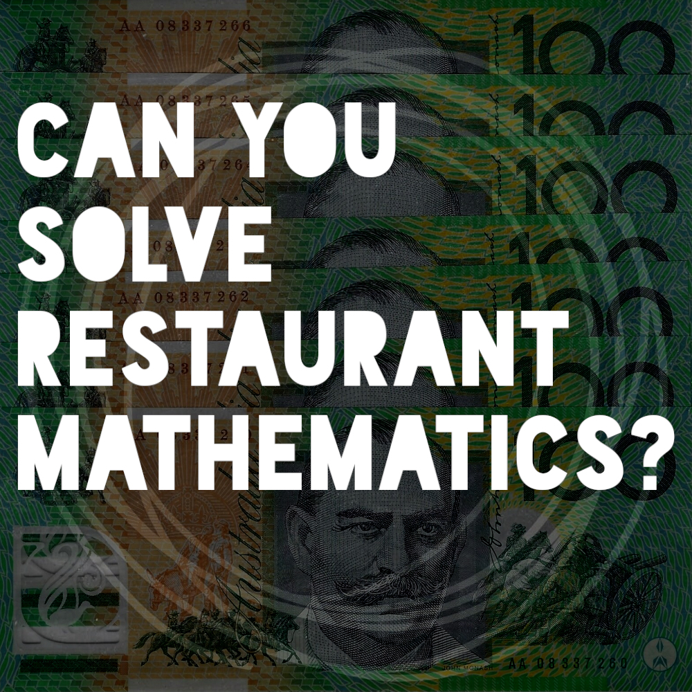 Can You Solve Restaurant Mathematics?