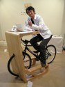 bicycle attached to work desk