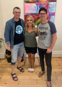 Stephen Mitchell with Kelly Noble and Steve Testar at GlamAdelaide Office